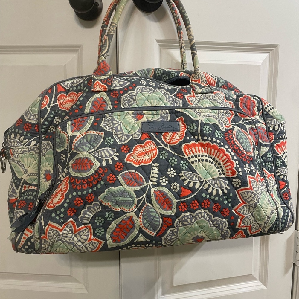 Vera Bradley Floral Travel Bag - Red, Green, Blue